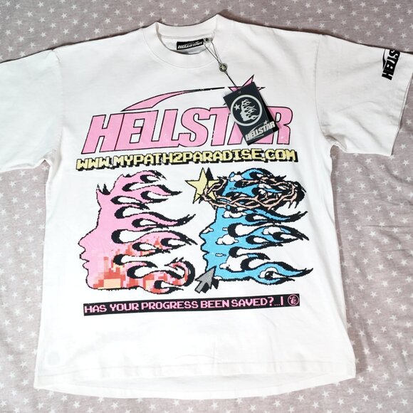 Hellstar Other - 🔥 Hellstar Studios “Path 2 Paradise” T-Shirt - White - Men's Large- NWT 🔥